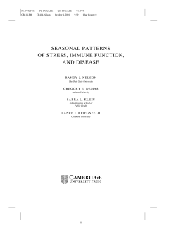 seasonal patterns of stress, immune function, and disease