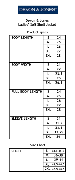 BODY LENGTH S 24 M 25 L 26 XL 27 2XL 28 BODY WIDTH S 21 M