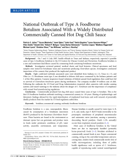 National Outbreak of Type A Foodborne Botulism Associated With a