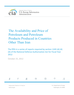 The Availability and Price of Petroleum and Petroleum Products