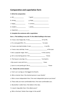 Comparative and superlative form
