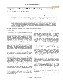 Mangroves of Southeastern Mexico: Palaeoecology and Conservation