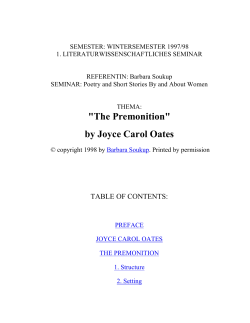 The Premonition by Joyce Carol Oates