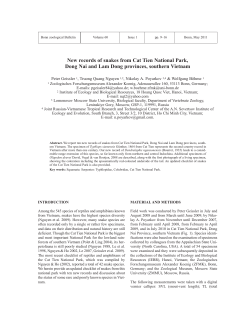 New records of snakes from Cat Tien National Park, Dong Nai and