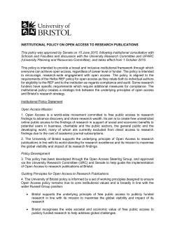 Institutional Policy on Open Access to Research Publications