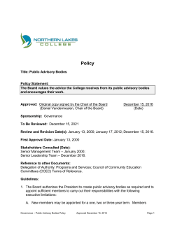 Governance - Public Advisory Bodies