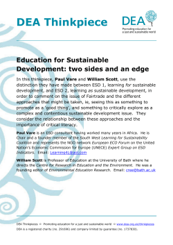 Education for Sustainable Development: two sides and an edge