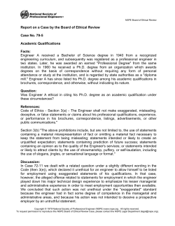 Academic Qualifications - National Society of Professional Engineers