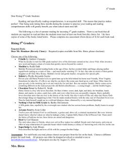 Rising 5 Graders: Mrs. Biren