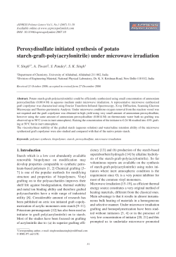 Peroxydisulfate initiated synthesis of potato starch-graft
