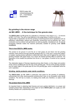 Dry grinding in the micron range Jet Mill JMRS