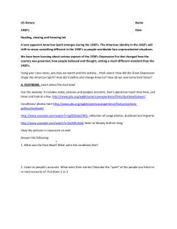 US History Name 1930`s Date Reading, viewing and listening lab A