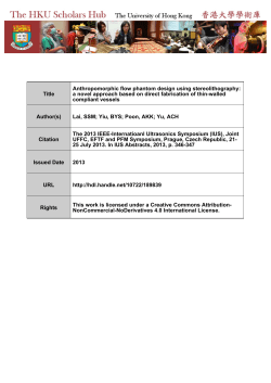 Title Anthropomorphic flow phantom design using stereolithography