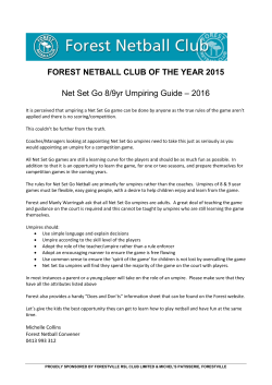NetSetGo Umpire Guidelines