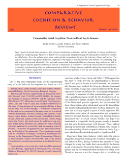 Comparative Social Cognition: From wolf and dog to humans