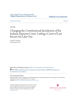 Changing the Constitutional Jurisdiction of the Indiana Supreme Court