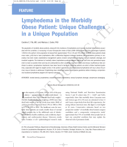 Lymphedema in the Morbidly Obese Patient