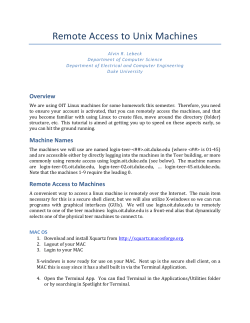 Remote Access to Unix Machines - Duke CS