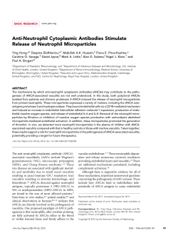Anti-Neutrophil Cytoplasmic Antibodies Stimulate Release of