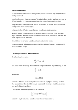 Diffusion in Plasmas