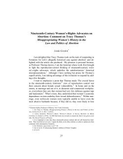 Nineteenth-Century Women`s-Rights Advocates on Abortion