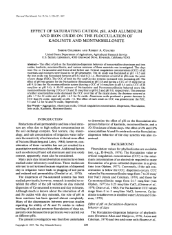 EFFECT OF SATURATING CATION, pH, AND ALUMINUM AND