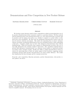 Demonstrations and Price Competition in New Product Release
