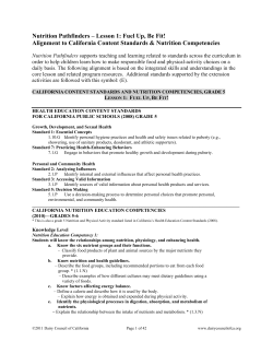 California`s Common Core Content Standards by Lesson