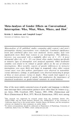 Meta-Analyses of Gender Effects on Conversational Interruption