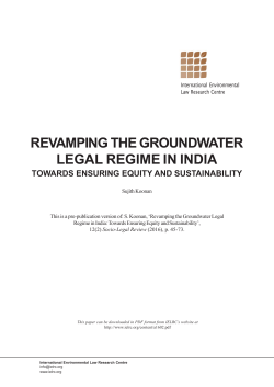 IELRC.ORG - Revamping the Groundwater Legal Regime in India