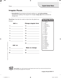 Spelling list for "Coyote School News"