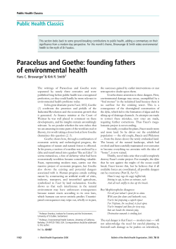 Paracelsus and Goethe - World Health Organization