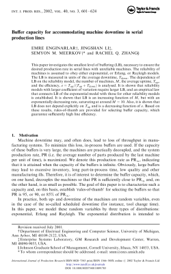 Buffer capacity for accommodating machine downtime in serial