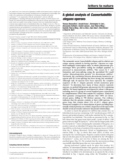 A global analysis of Caenorhabditis elegans operons