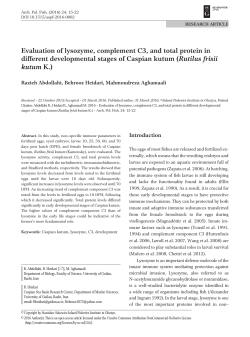 Evaluation of lysozyme, complement C3, and total protein in different