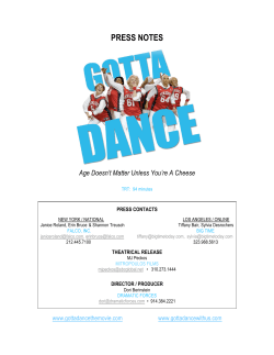 PRESS NOTES - Gotta Dance
