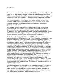 Dear Readers, At around the same time as the publication of the SV