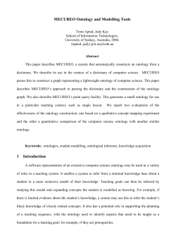 MECUREO Ontology and Modelling Tools 1