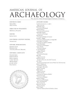 Sample Issue - American Journal of Archaeology