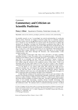 Commentary and criticism on scientific positivism