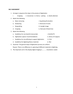 SELF ASSESSMENT 1. Arrange in sequence the steps in the