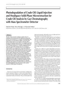 Photodegradation of Crude Oil: Liquid Injection and
