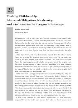 Pushing Children Up: Maternal Obligation, Modernity and Medicine