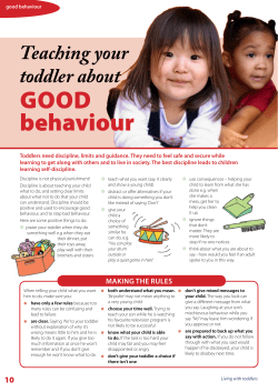 Toddlers - Teaching your toddler about good behaviour