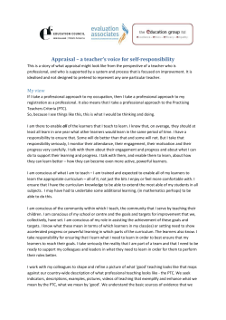 Appraisal – a teacher`s voice for self-responsibility
