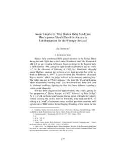 Ironic Simplicity: Why Shaken Baby Syndrome Misdiagnoses Should