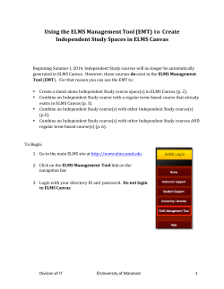 to Create Independent Study Spaces in ELMS