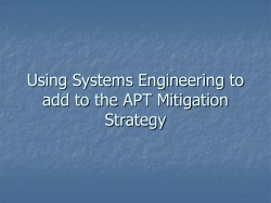 Using Assured Design SE to mitigate APT