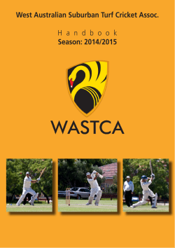 West Australian Suburban Turf Cricket Assoc. H andbook
