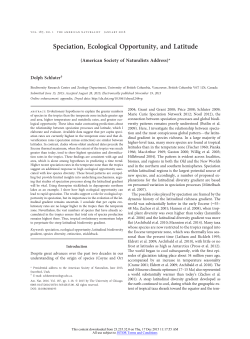 Speciation, Ecological Opportunity, and Latitude